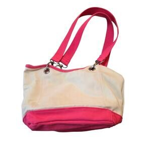Thirty-One Canvas Crew Mini Natural with Pink